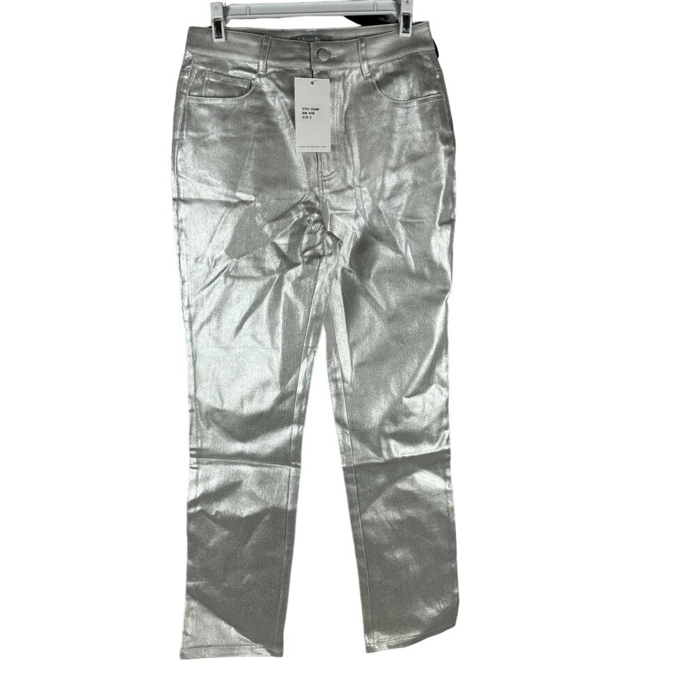 Blue b. Collection Womens Silver Metallic Pants - Size S